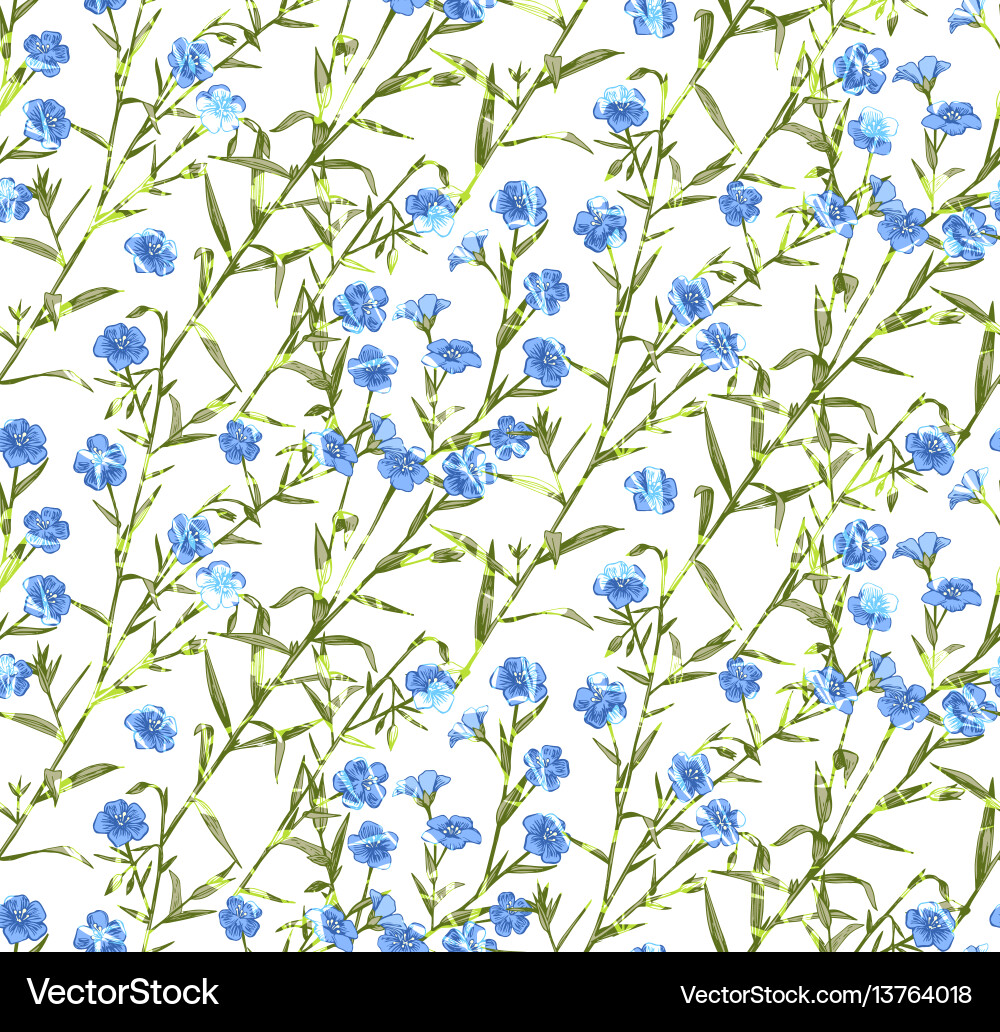 Watercolor Flax Pattern Royalty Free Vector Image