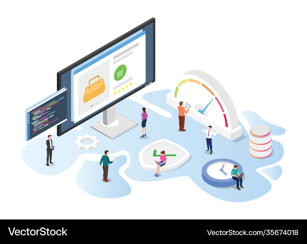 Website loading page speed concept with modern Website loading page speed concept with modern Vector Image