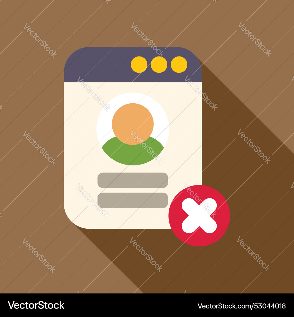 Website user profile being deleted from database Website user profile being deleted from database vector image