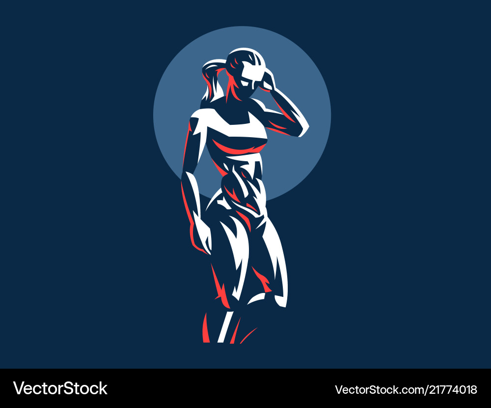 Woman fitness emblem Woman fitness emblem vector image