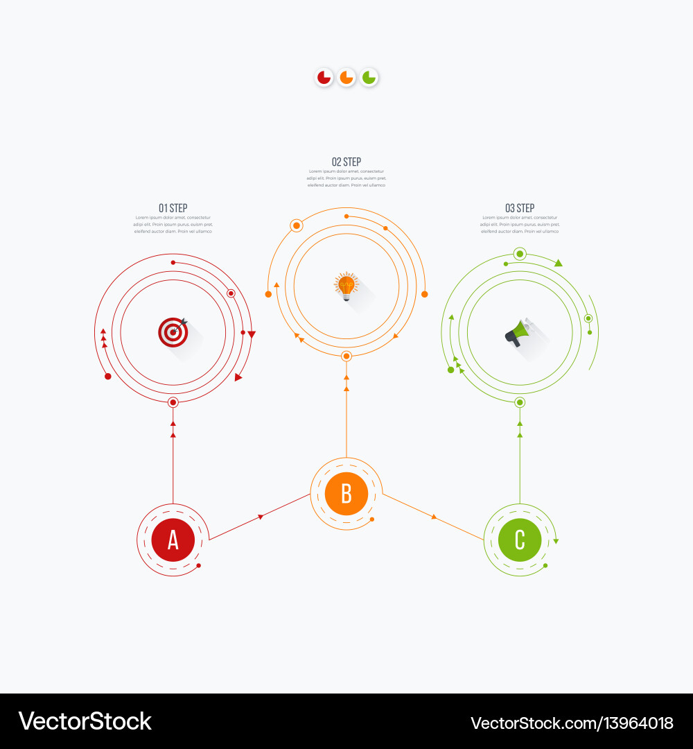Workflow Diagram Template with Circles vector image