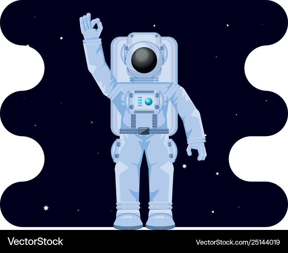 Astronaut character in space scene Vector Image