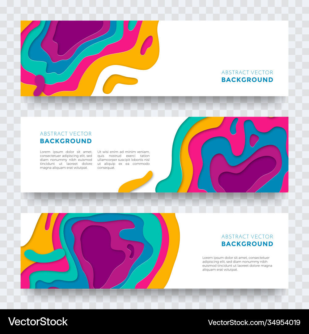 Banner color abstract multi gradient layers Vector Image