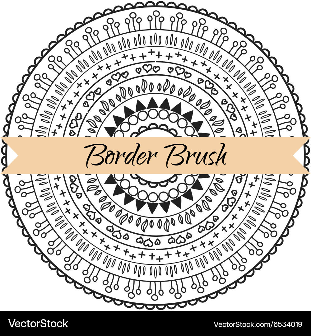 Border pattern brush set frame kit vector image