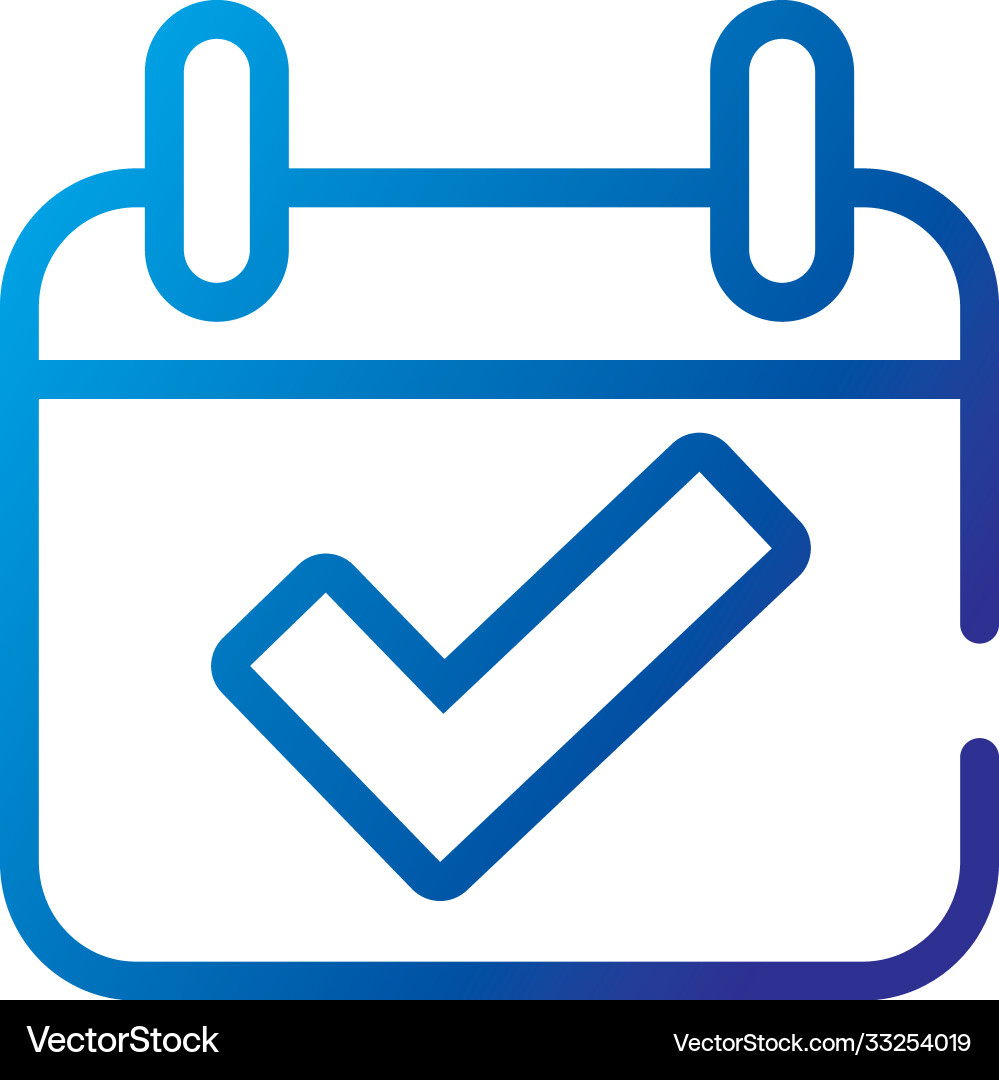 Calendar reminder with like symbol gradient style Vector Image