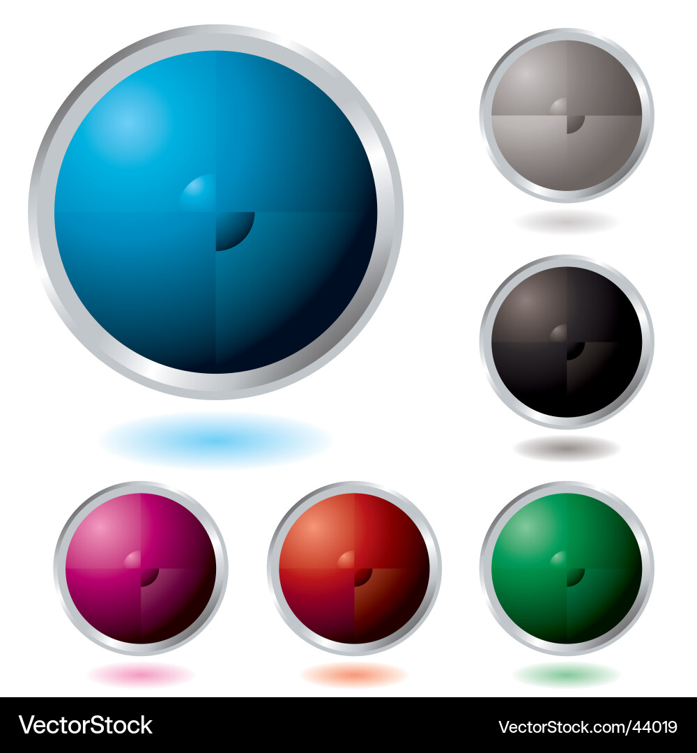 Colorful Buttons with Shadows Vector Image