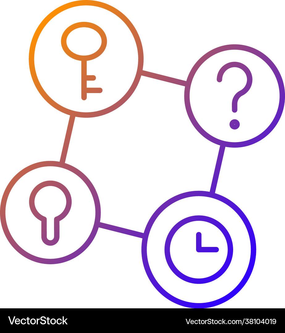 Connecting facts gradient linear icon Connecting facts gradient linear icon vector image