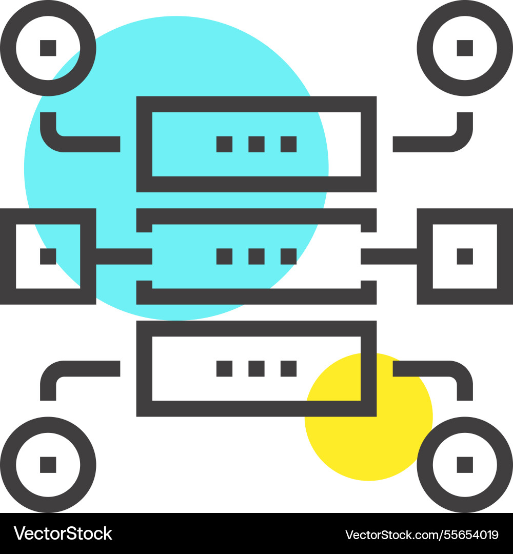 Data structure flat line web icon concept Data structure flat line web icon concept vector image