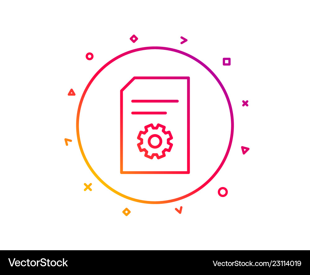 Document management icon file with cogwheel Document management icon file with cogwheel vector image