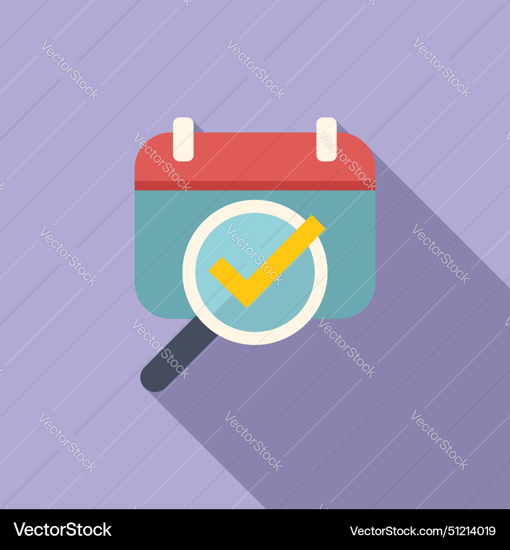 Duration calendar icon flat approved event vector image