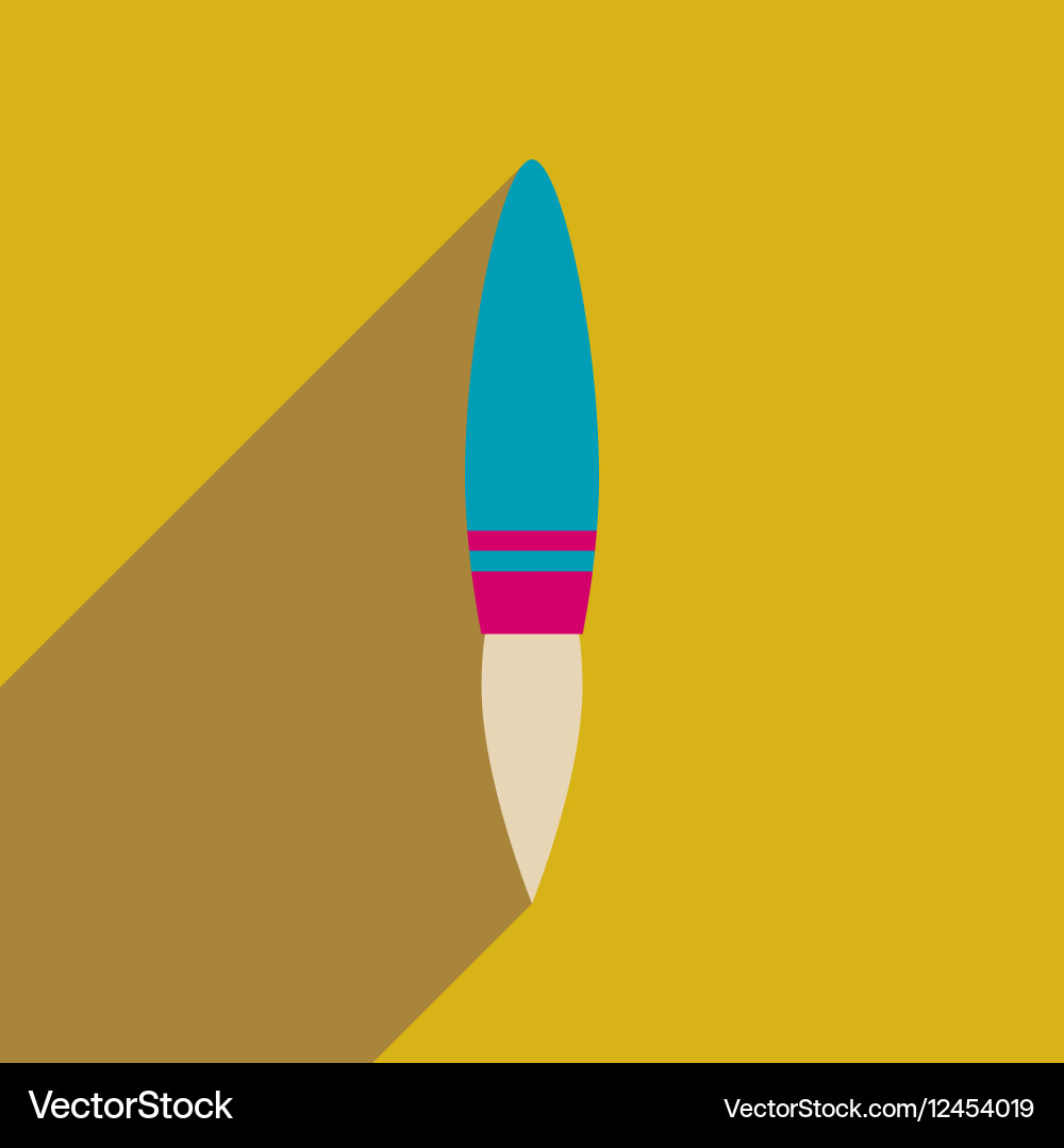 Flat web icon with long shadow rocket vector image
