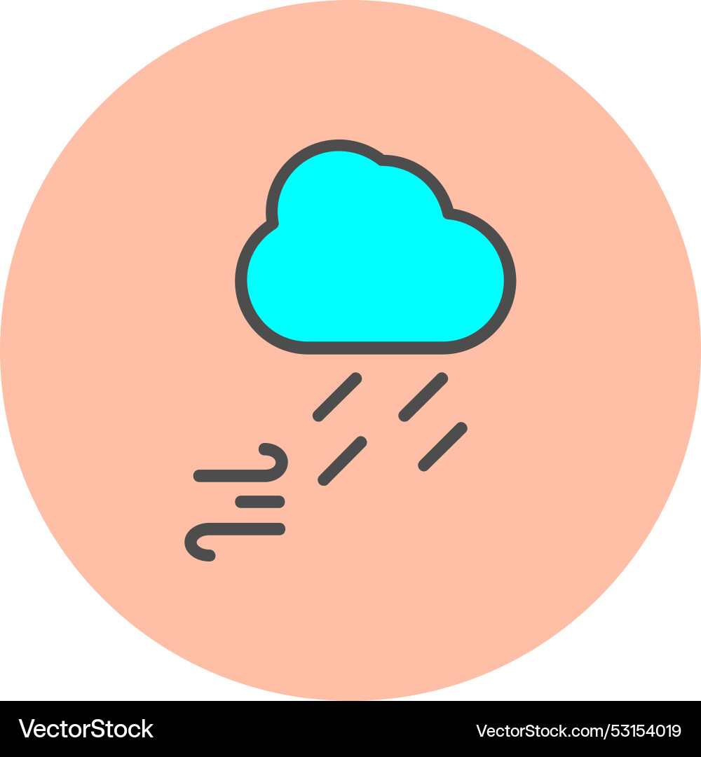 Hail line filled circle icon Vector Image