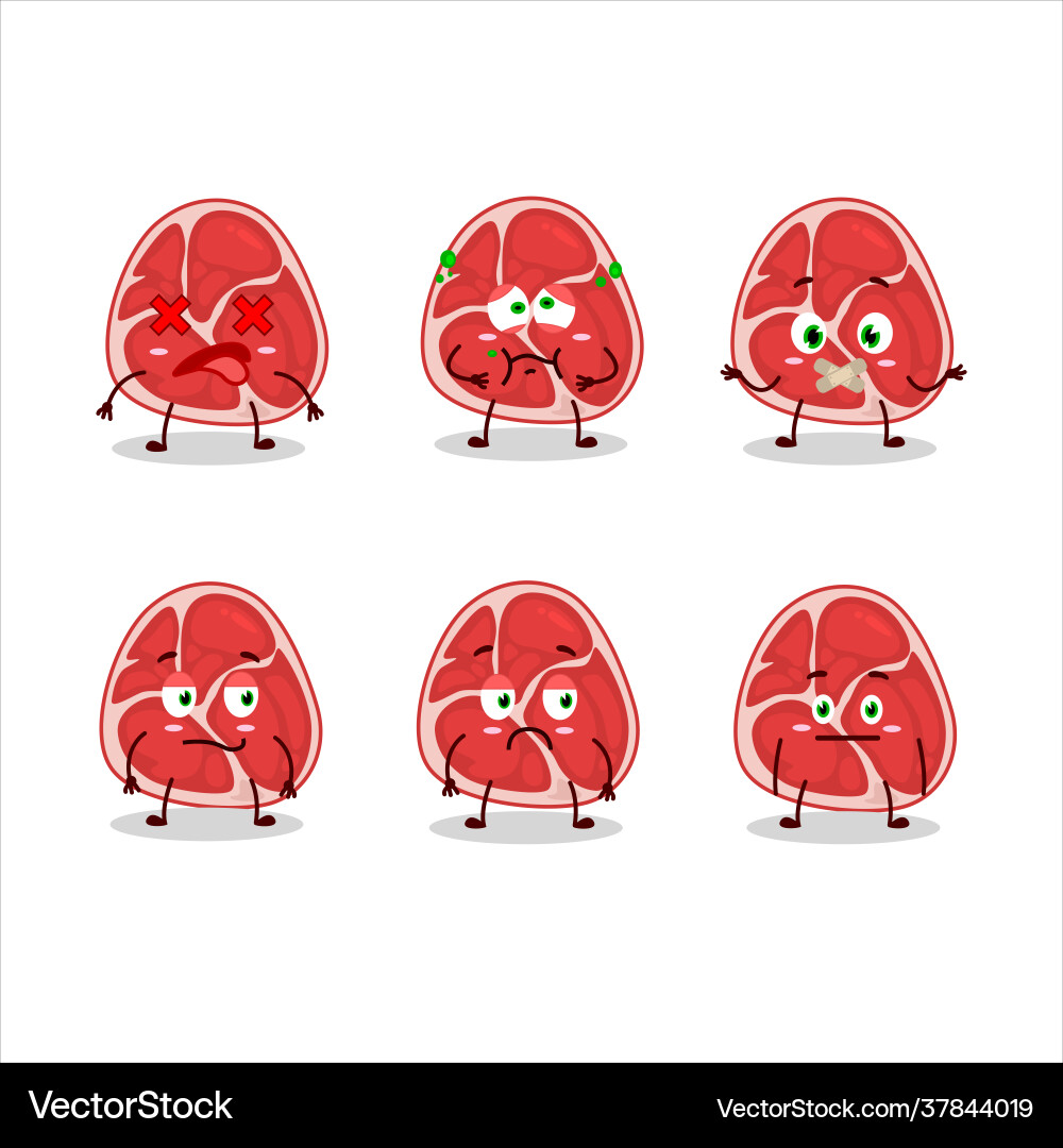 Ham cartoon in character with nope expression Vector Image