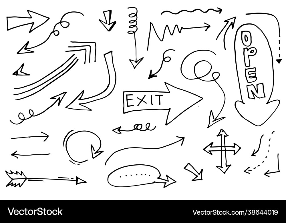 Hand drawn circle outline sketch set circular Hand drawn circle outline sketch set circular Vector Image