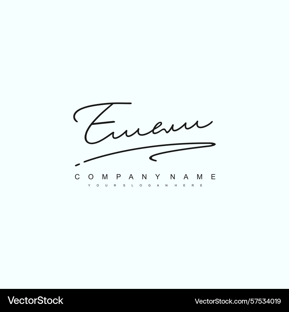 Minimal signature logo design with ee initials Minimal signature logo design with ee initials Vector Image