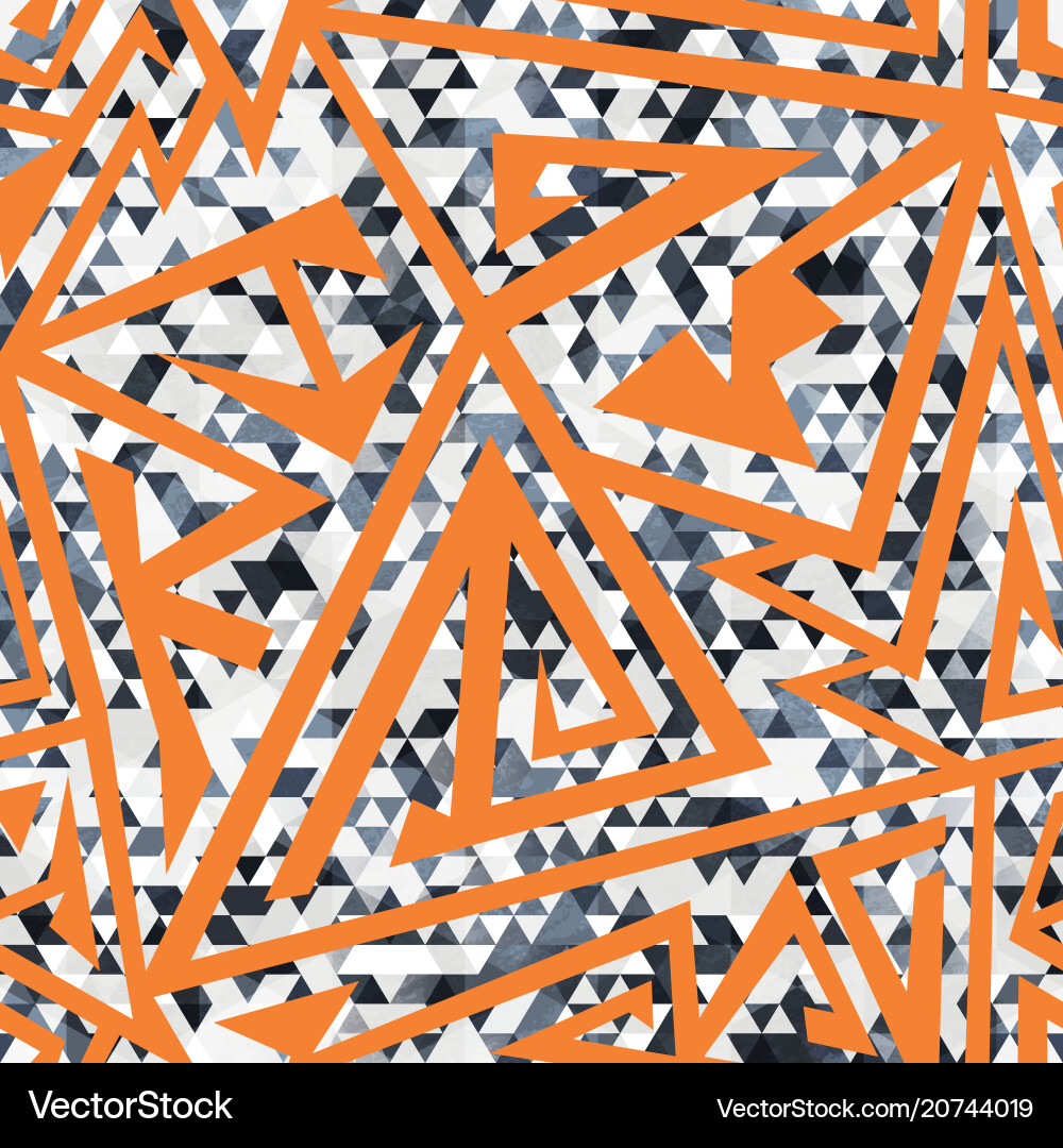 Orange color mosaic triangle pattern Orange color mosaic triangle pattern vector image