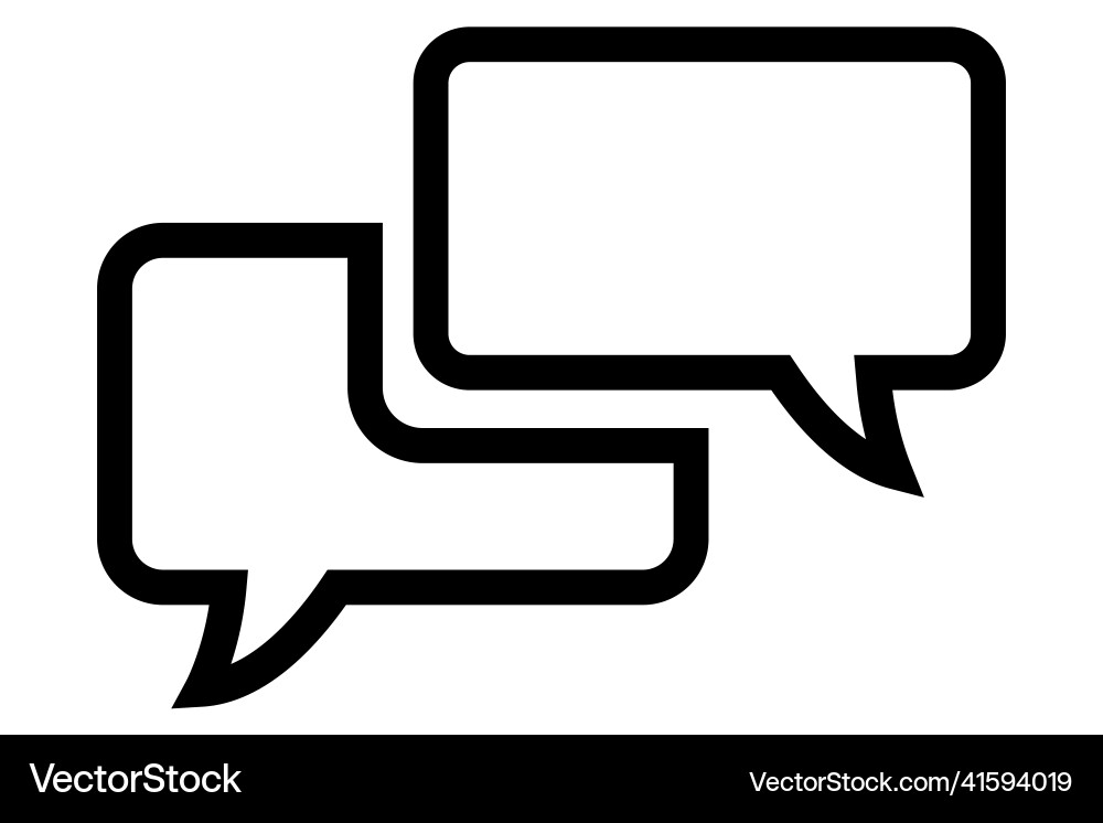 Outline chat icon message symbol transparent text Vector Image