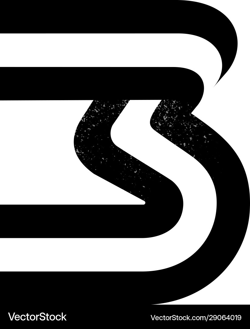 Parallel Line Number Three Logo Vector Image