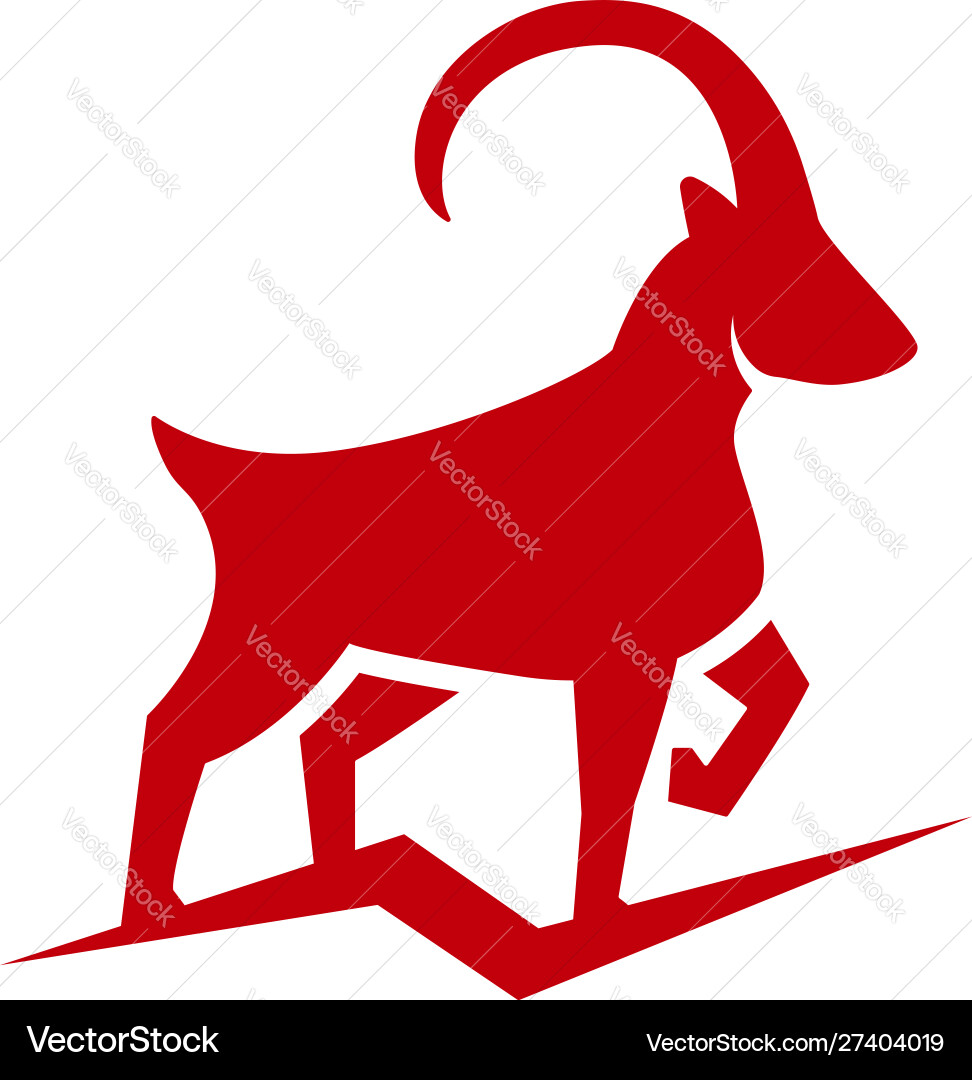 Powerful mountain goat icon in flat style horned Powerful mountain goat icon in flat style horned vector image