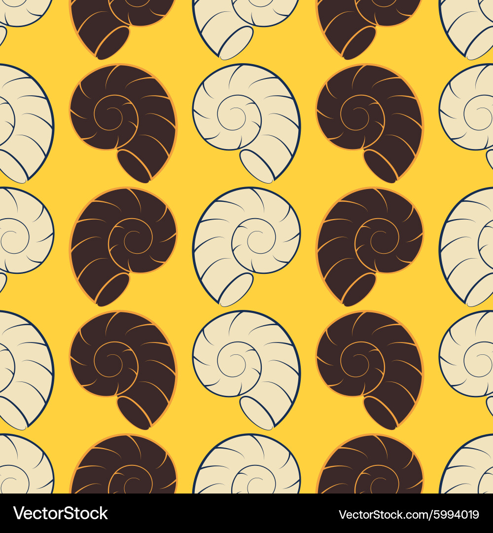 Seamless background with shells vector image