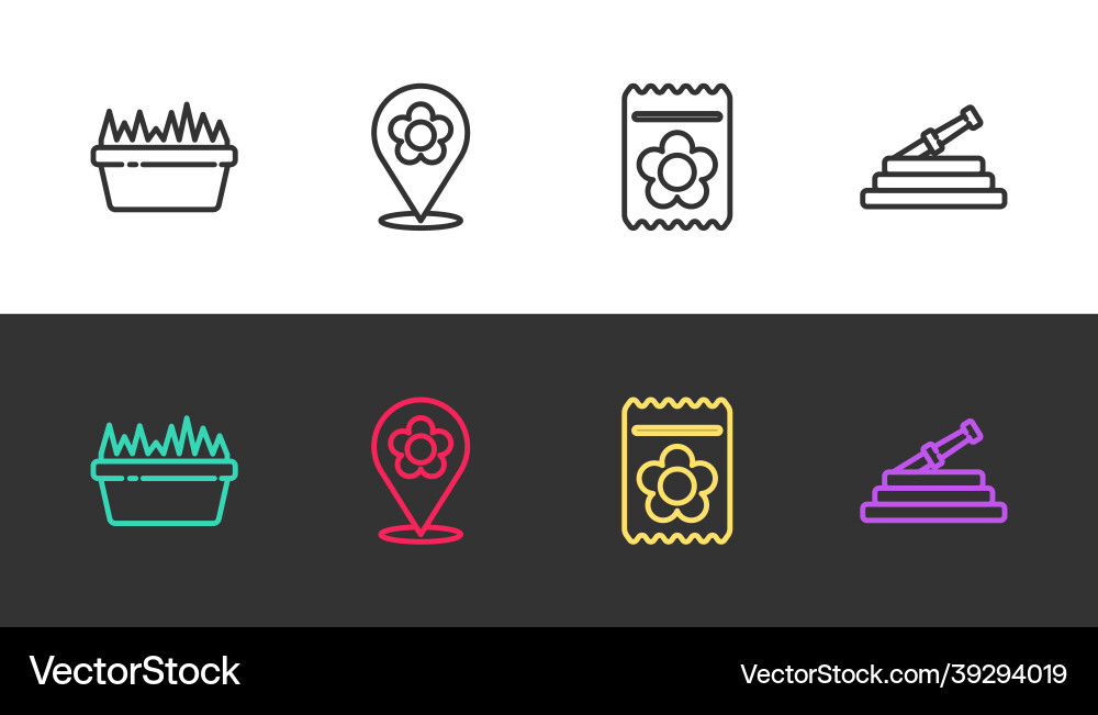 Set line fresh grass in a rectangular location Vector Image