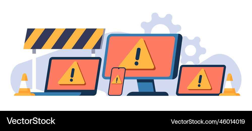 Software Error Icons - Alert & Warning vector image