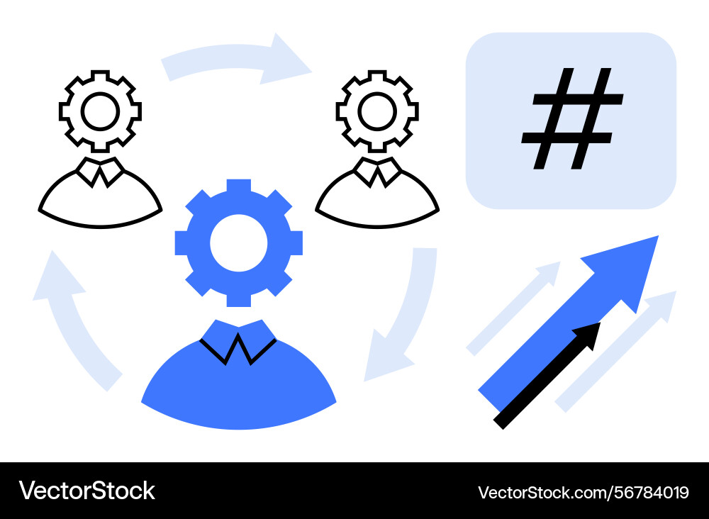 Teamwork and workflow optimization concept Teamwork and workflow optimization concept vector image
