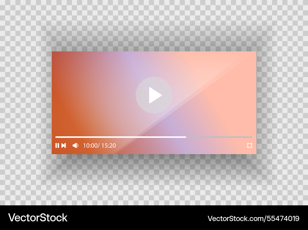 Template video player for web and mobile apps vector image