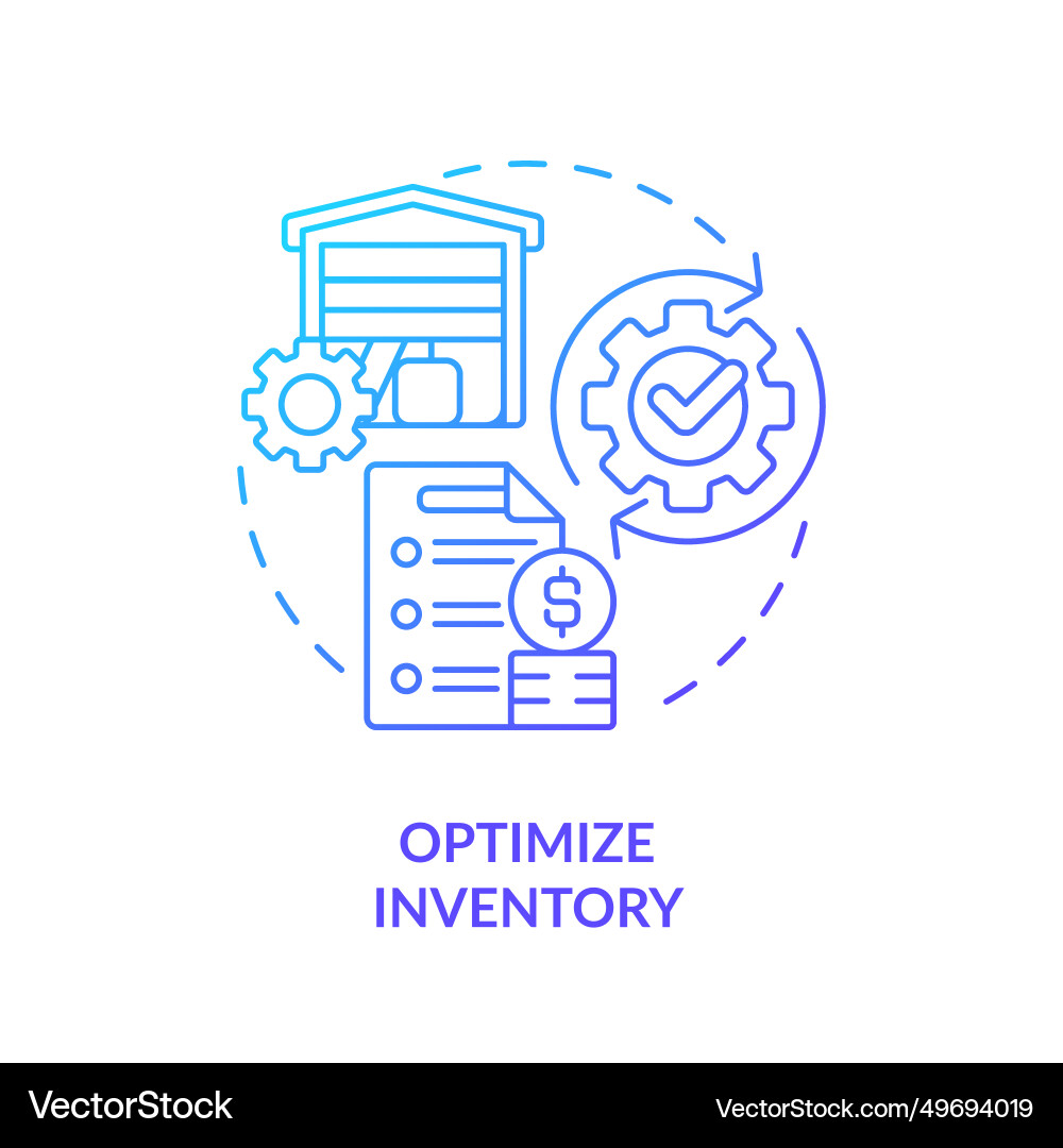Thin line simple gradient optimize inventory icon Vector Image