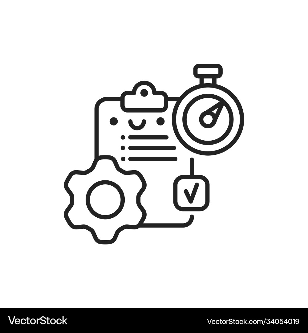 Workflow control line black icon event management Workflow control line black icon event management Vector Image