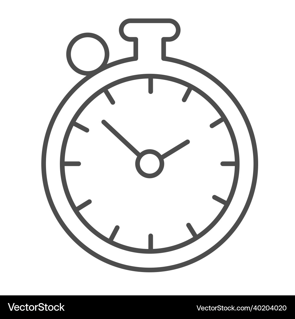 Alarm clock timer stopwatch timepiece thin line Alarm clock timer stopwatch timepiece thin line vector image