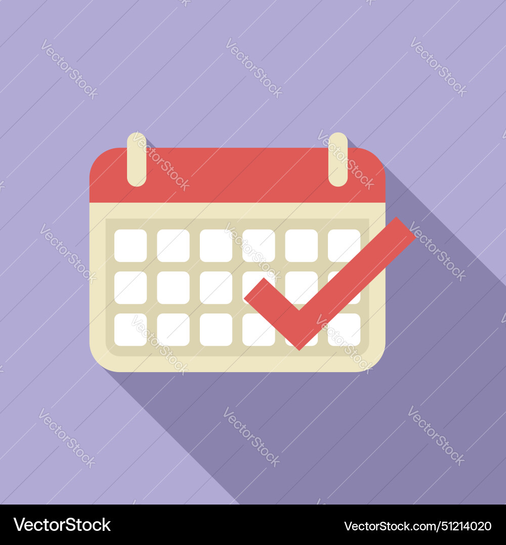 Approved calendar event icon flat meeting Vector Image