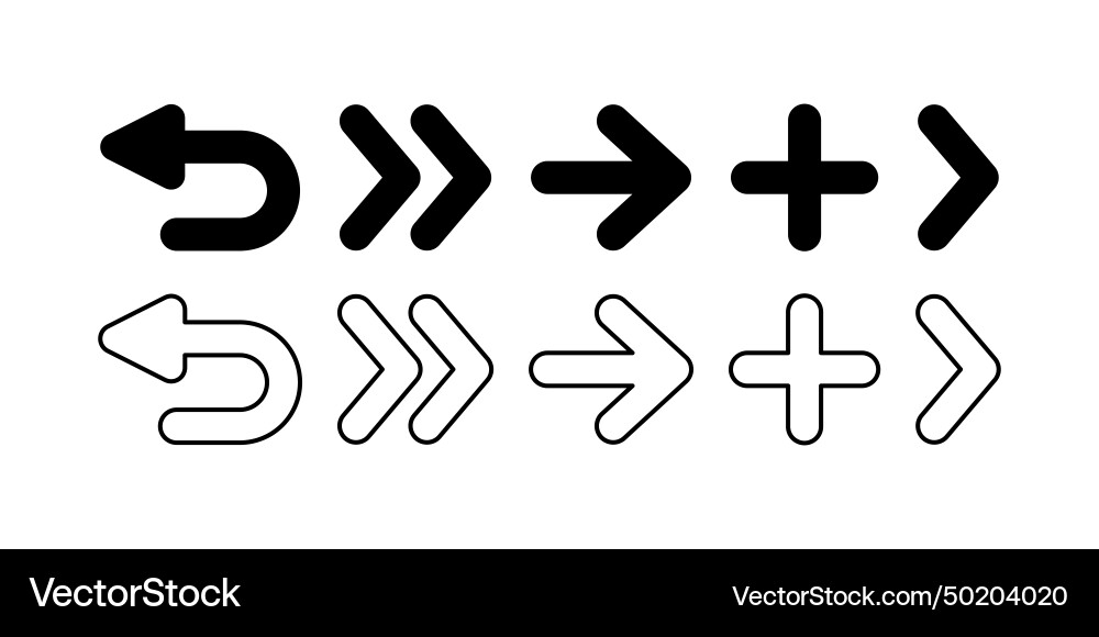 Arrows pointers set icons Arrows pointers set icons vector image