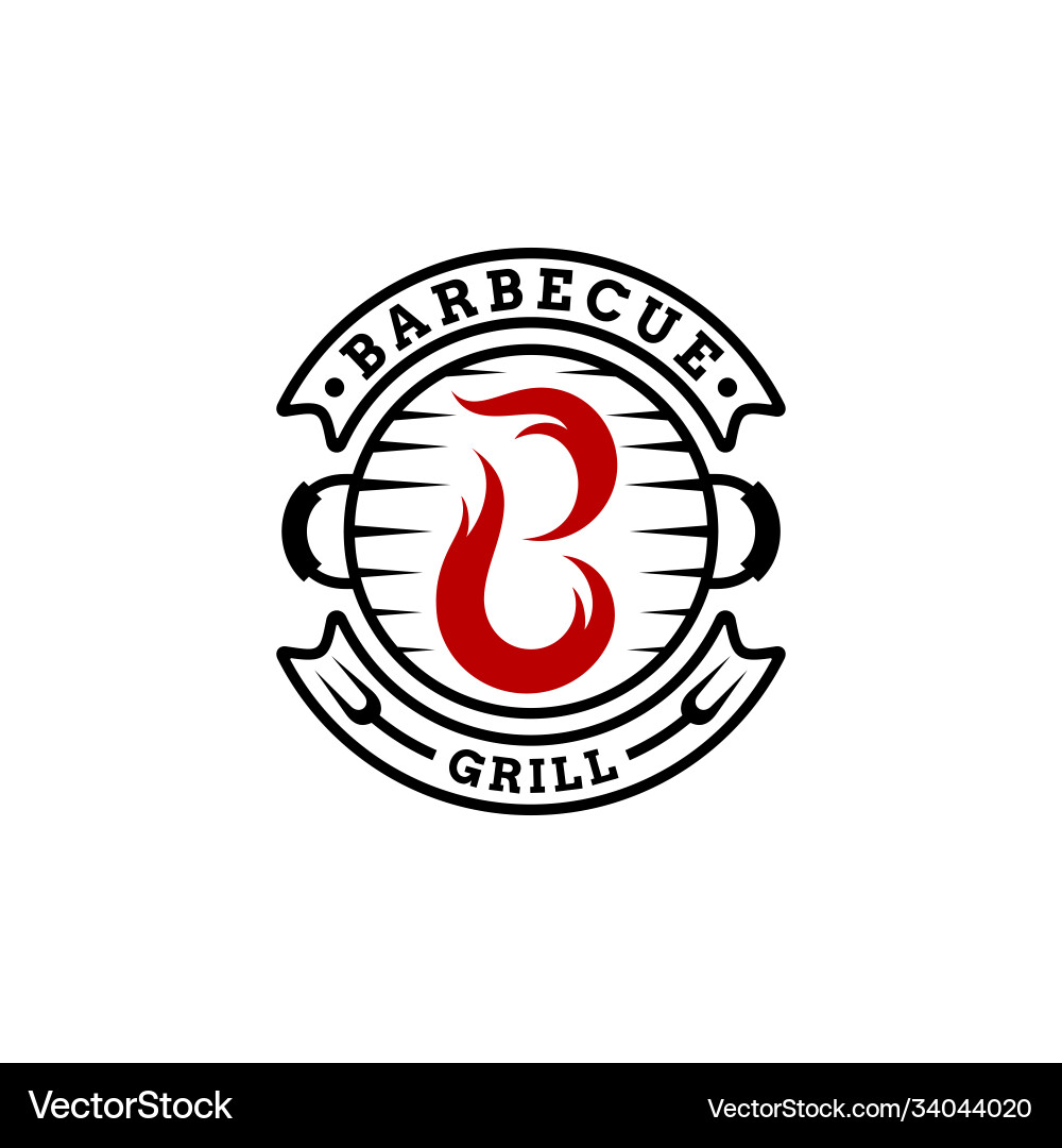 Barbecue Grill Vintage Logo Barbecue Grill Vintage Logo vektorbild