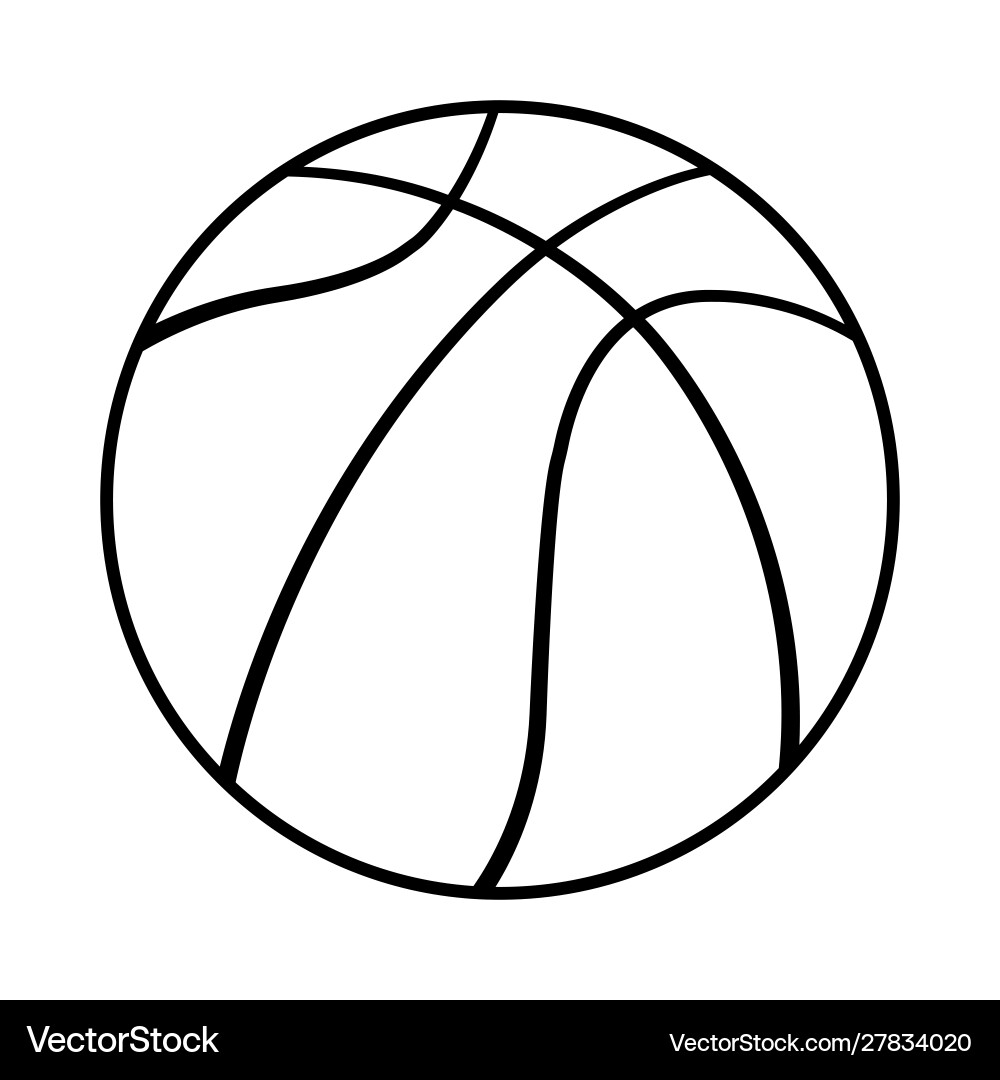 Basketball ball outline simple flat icon eps10 Basketball ball outline simple flat icon eps10 Vector Image