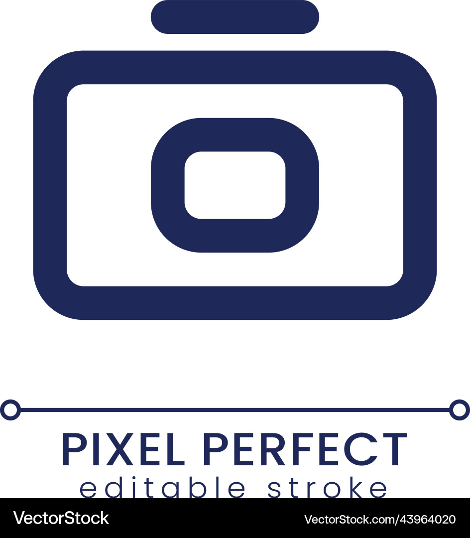 Camera pixel perfect linear ui icon Camera pixel perfect linear ui icon vector image