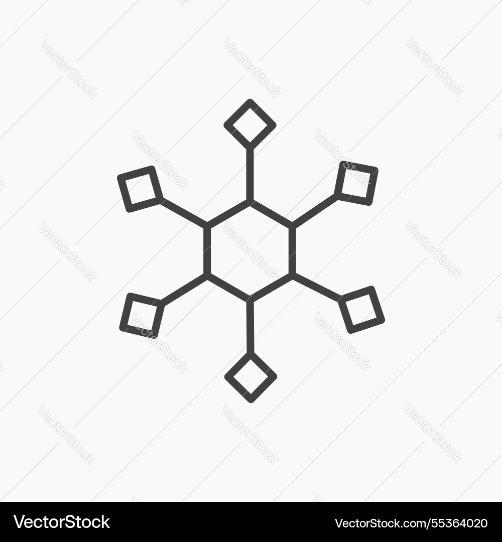 Chart connected icon isolated in black line Chart connected icon isolated in black line Vector Image