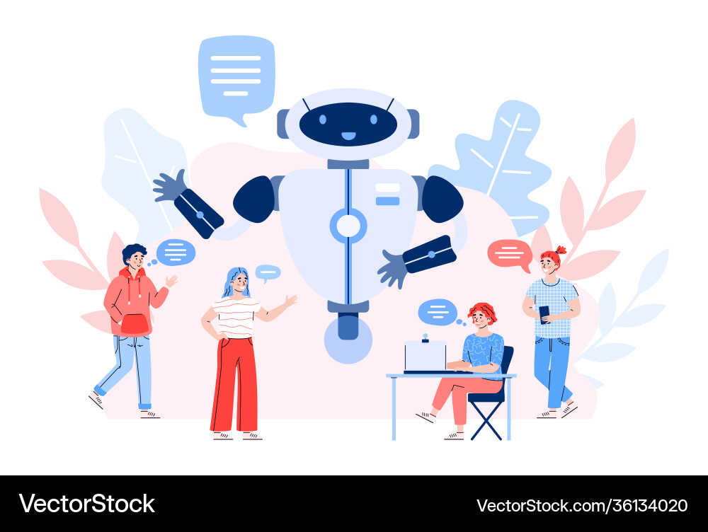 Chatbot service artificial intelligence for help Chatbot service artificial intelligence for help vector image