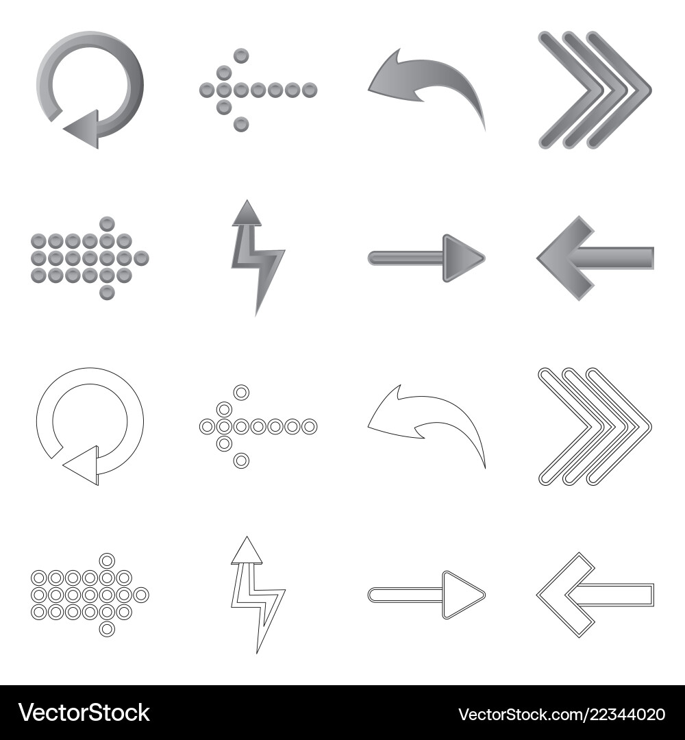 Design of element and arrow logo set vector image
