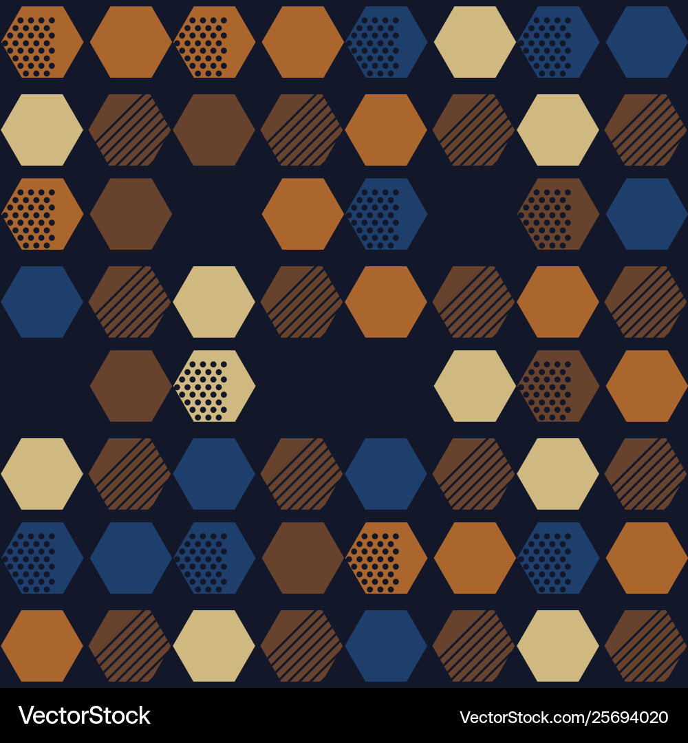 Geometric seamless design pattern with hexagons Geometric seamless design pattern with hexagons vector image