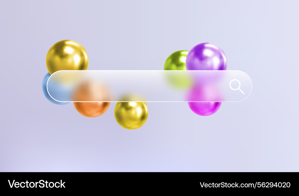 Glass search bar transparent web button website Glass search bar transparent web button website Vector Image