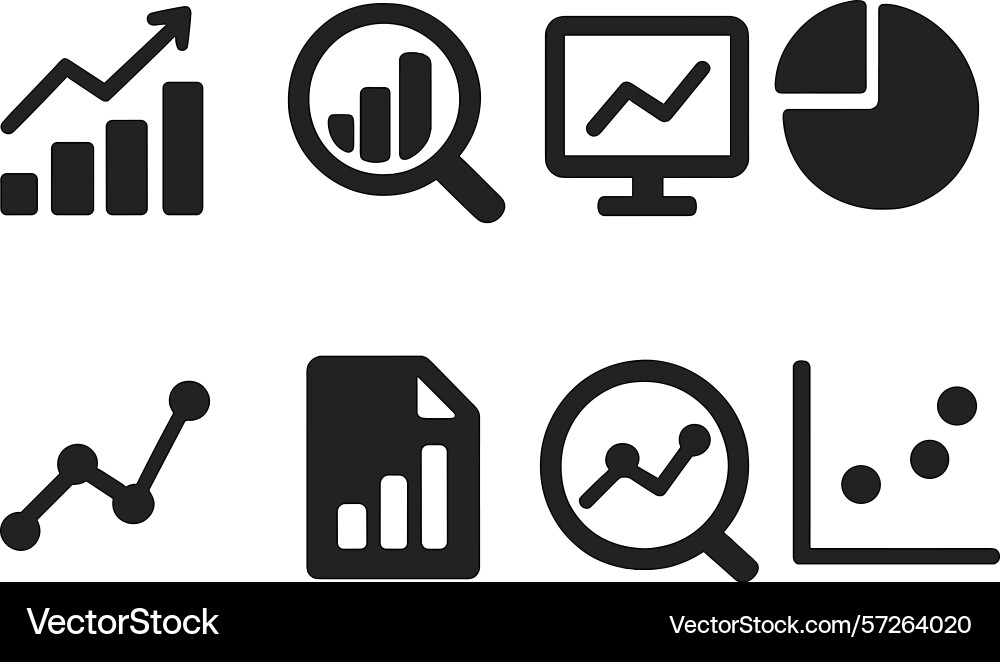 Graphical representations of data analytics Graphical representations of data analytics vector image