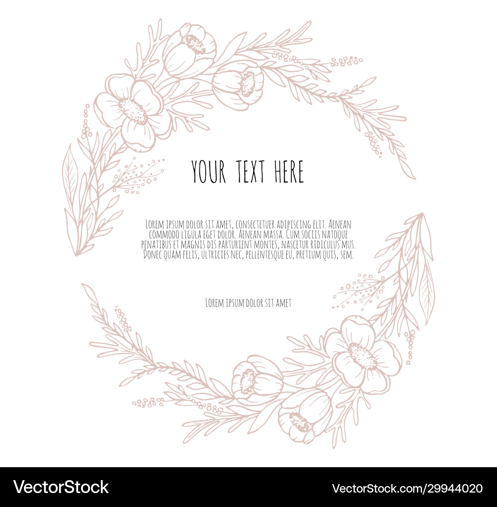 Hand drawn decor with flowers anemone leaves Hand drawn decor with flowers anemone leaves vector image