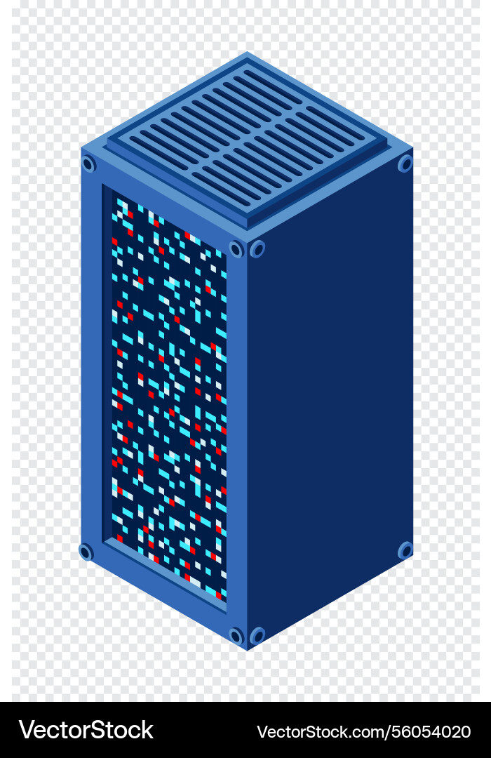 Isometric server network room 3d computer Isometric server network room 3d computer vector image