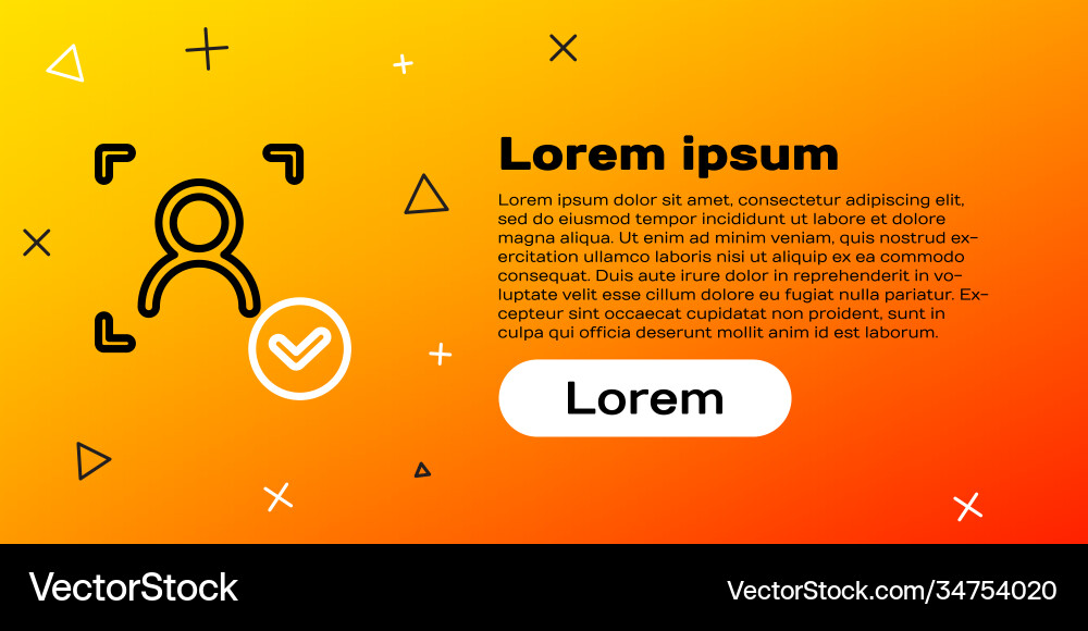 Line face recognition with check mark icon Line face recognition with check mark icon vector image