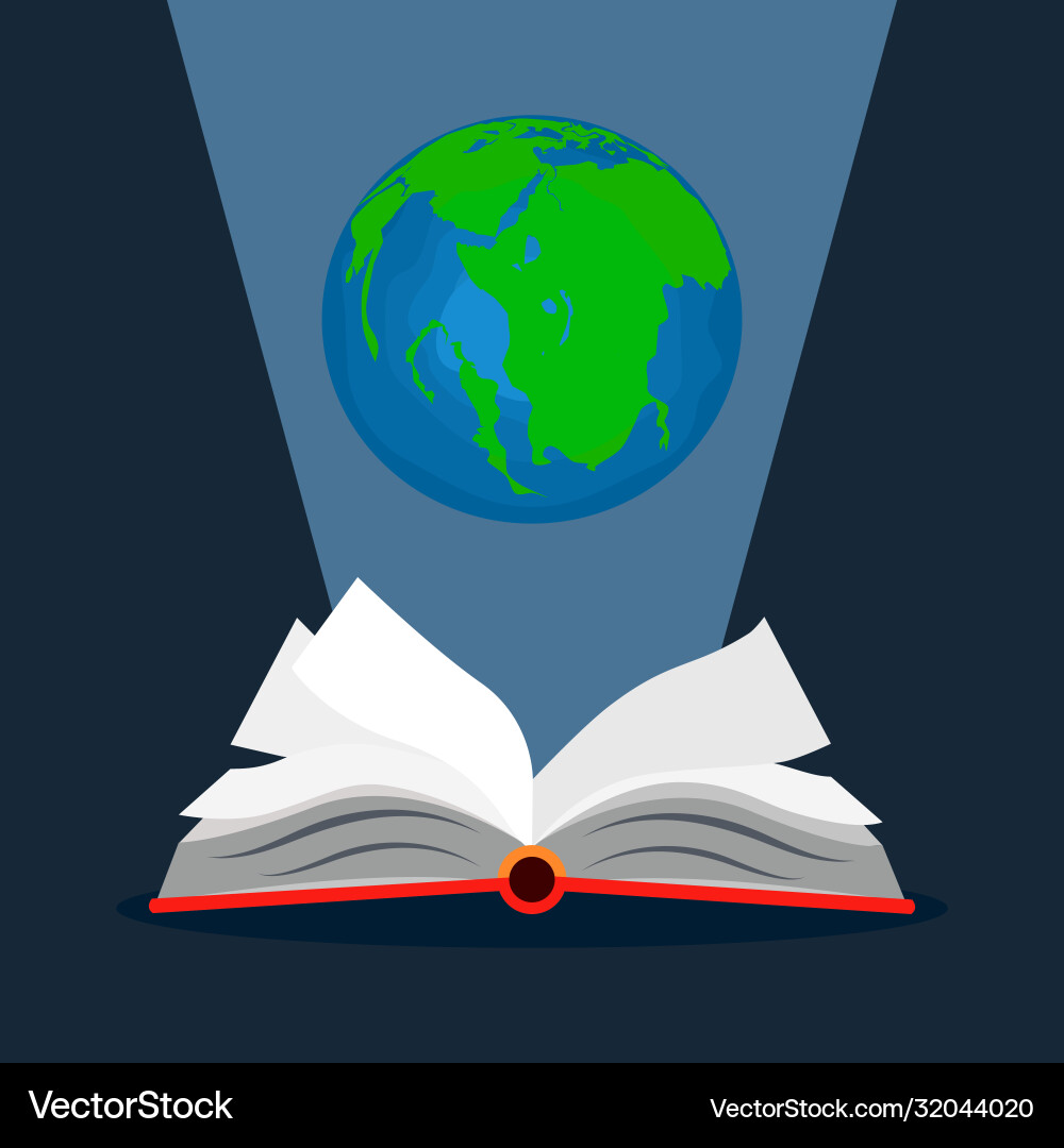 Open a book and worldconcept books can create Vector Image