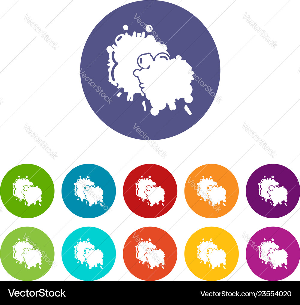 Paintball splash blob icons set color Paintball splash blob icons set color vector image