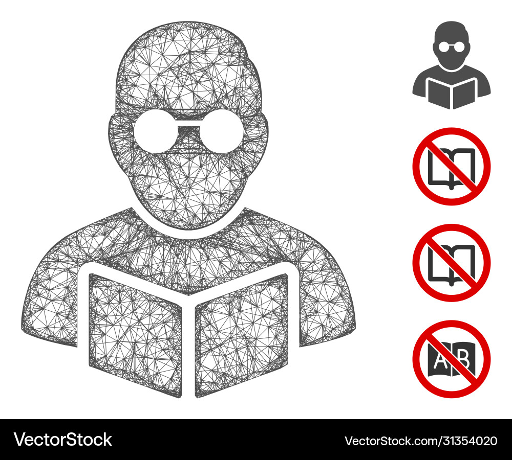 Student read book web mesh Student read book web mesh vector image