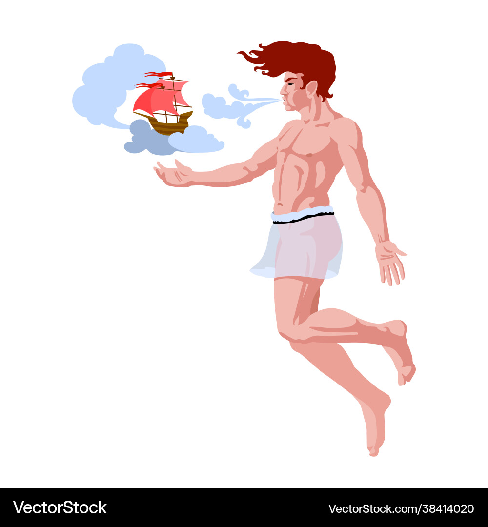 Wind zephyr ancient greek god weather concept Wind zephyr ancient greek god weather concept vector image