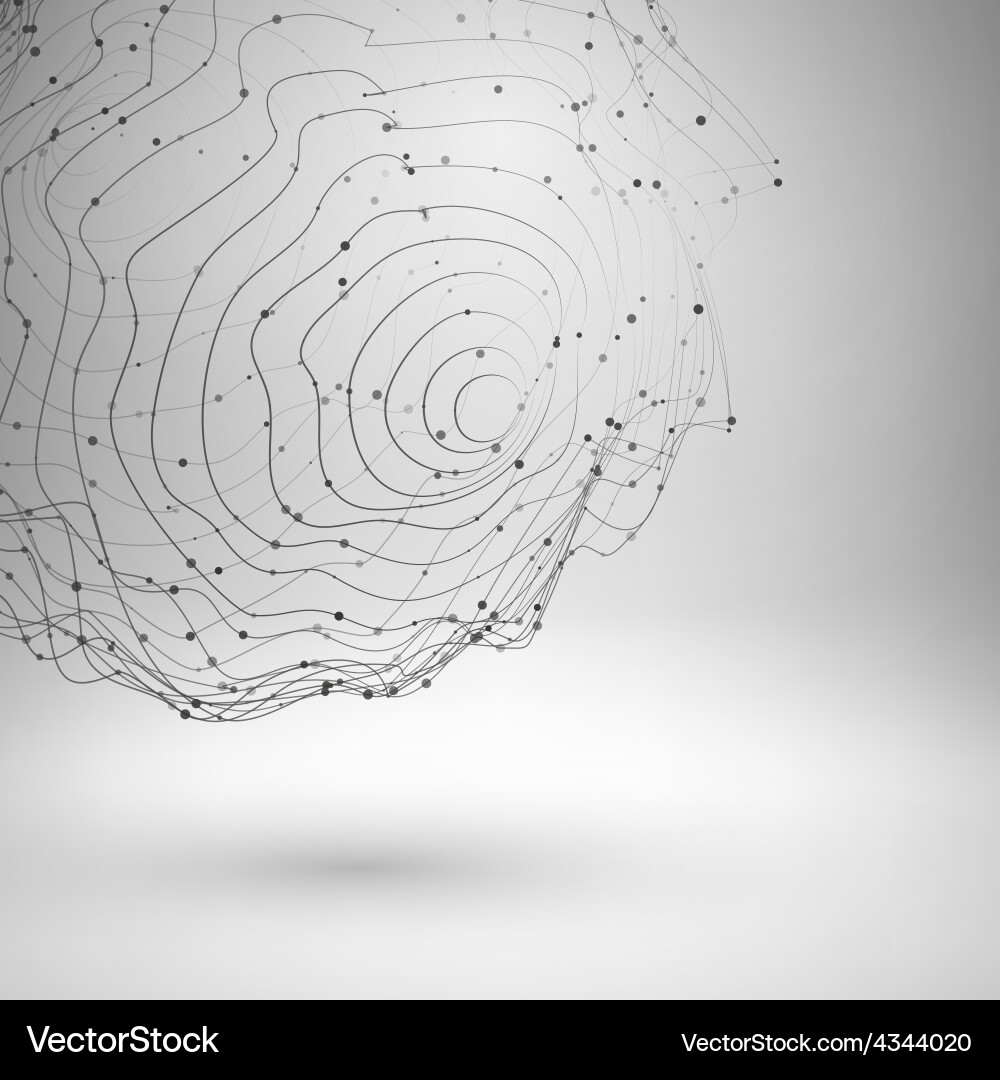 Wireframe mesh element abstract form connected vector image